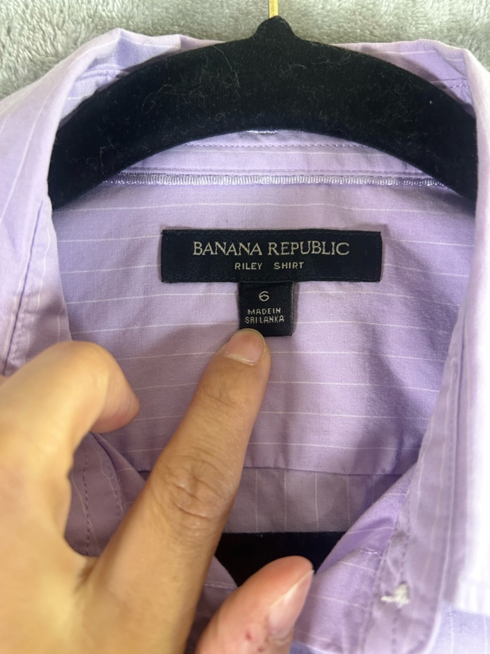 Banana Republic Lavender Pinstripe Dress Shirt - Picture 2 of 8